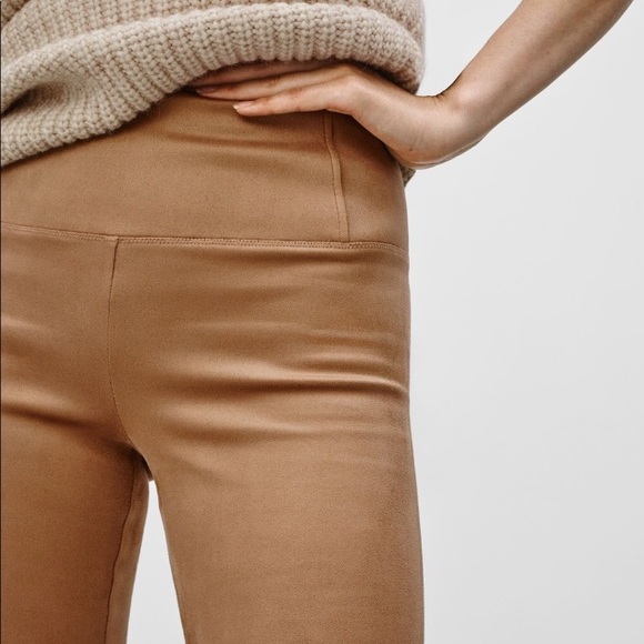 Aritzia WILFRED Daria vegan suede high waisted Camel coloured legging - Picture 3 of 6